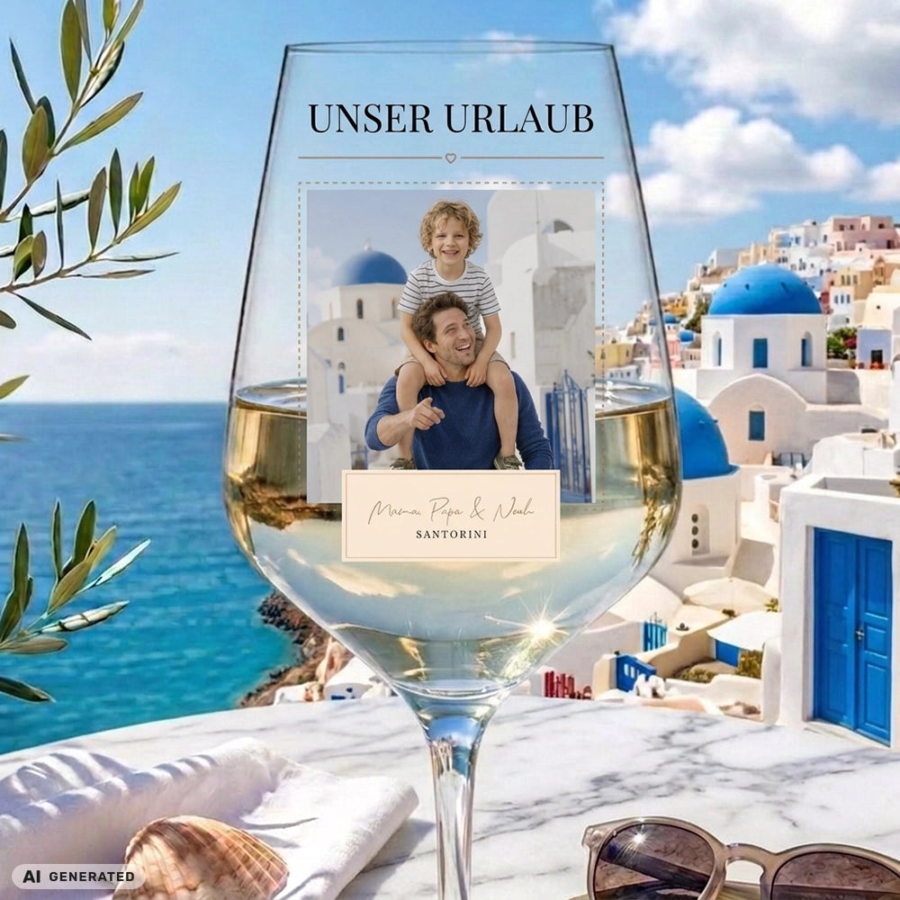 Personalisiertes Weinglas "Urlaub"