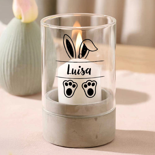 Personalisiertes Windlicht "Häschen"