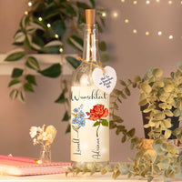 Personalisierte Lichterflasche "Geburtsblume"
