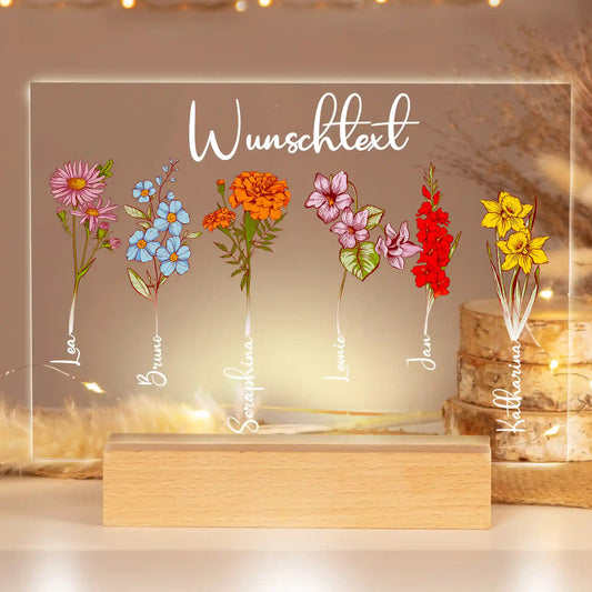 Personalisiertes Bild auf Acrylglas "Geburtsblume"