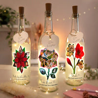 Personalisierte Lichterflasche "Fotocollage #7 Blume"