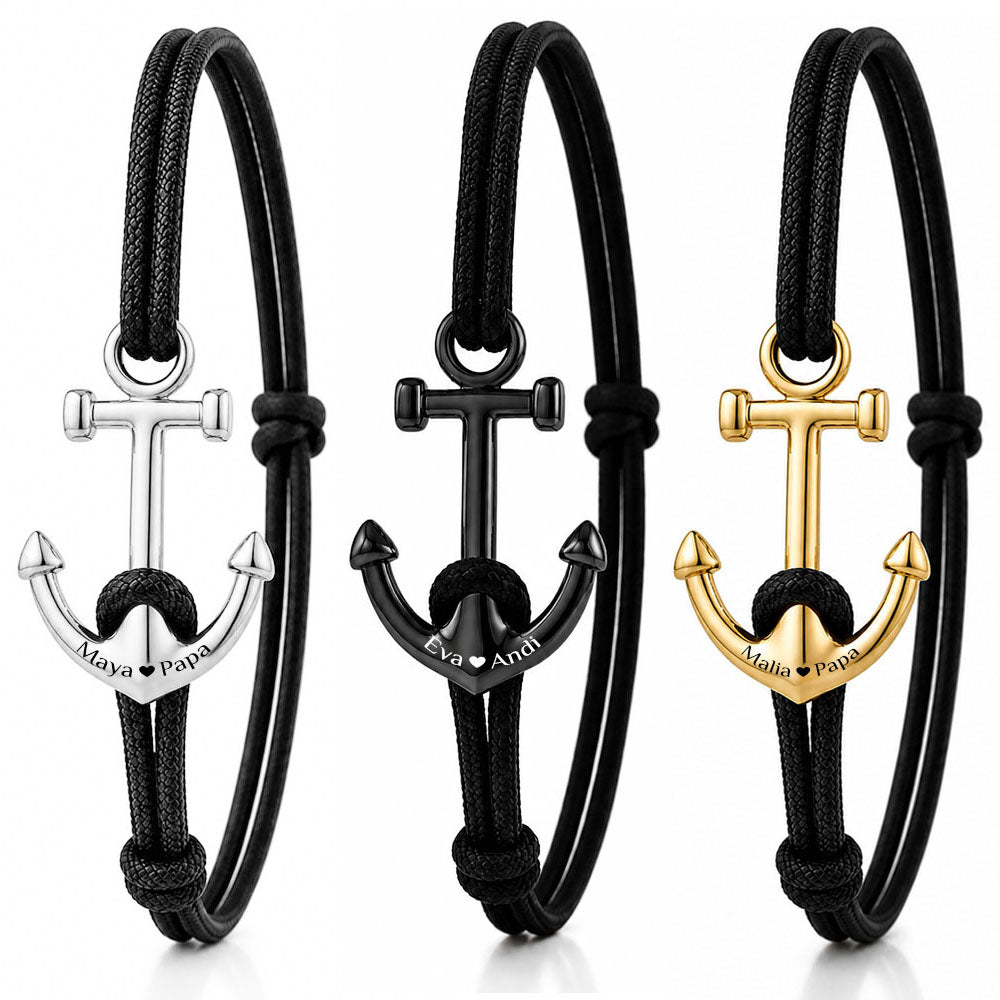 Für Herren: Segeltau-Anker-Armband