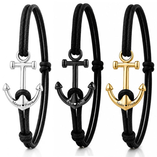 Für Herren: Segeltau-Anker-Armband