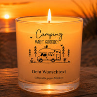 Personalisierte Anti-Mücken Duftkerze "Camping"