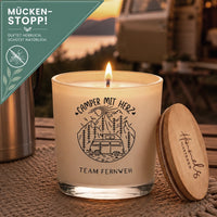 Personalisierte Anti-Mücken Duftkerze "Camping"