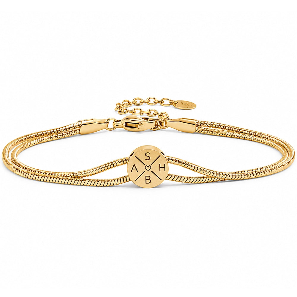 Layering Gravur-Armband für Wunsch-Initialen