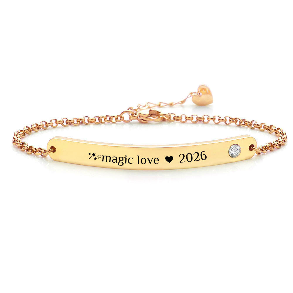 Armband mit individueller Wunschgravur & Kristall