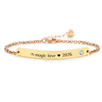 Armband mit individueller Wunschgravur & Kristall