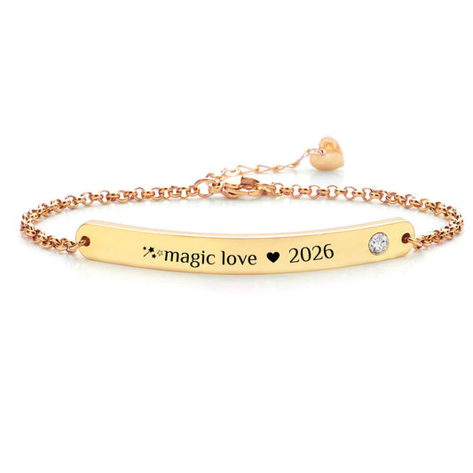 Armband mit individueller Wunschgravur & Kristall