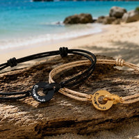 Für Herren & Damen: Segeltau-Gravur-Armband "together forever"
