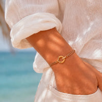 Funkelndes Segeltau-Gravur-Armband "together forever"