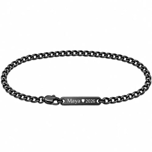 Für Herren: Gravur-Armband Panzerkettchen