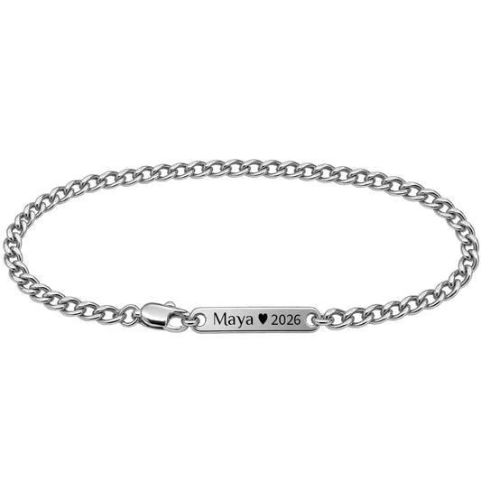 Für Herren: Gravur-Armband Panzerkettchen
