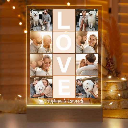 Personalisierte LED-Lampe aus Acrylglas "Fotocollage #4"