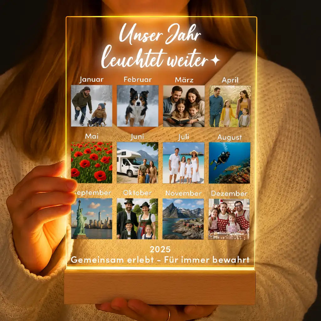 Personalisierte LED-Lampe aus Acrylglas "Jahresrückblick"