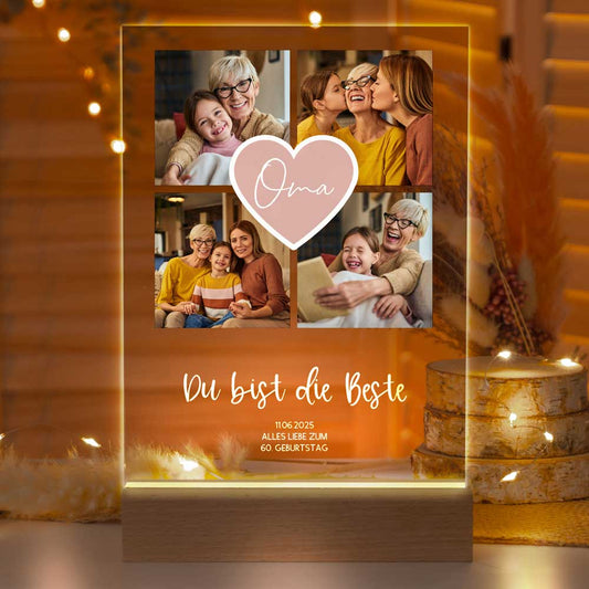 Personalisierte LED-Lampe aus Acrylglas "Fotocollage #2"