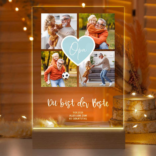Personalisierte LED-Lampe aus Acrylglas "Fotocollage #2"