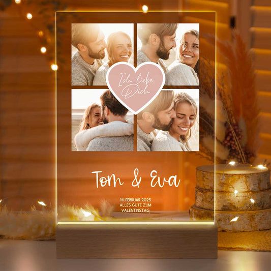 Personalisierte LED-Lampe aus Acrylglas "Fotocollage #2"