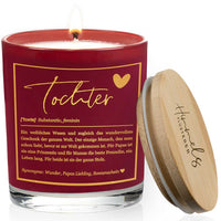 Duftkerze im Glas mit Spruch als Geschenk Nr. 1 "Definition" - Mittelgroß | Duft: Vanille | Farbe wählbar | goldene Schrift | Handgegossen in Bayern | 100% Sojawachs | 200 g Wachs | bis zu 50 h Brenndauer