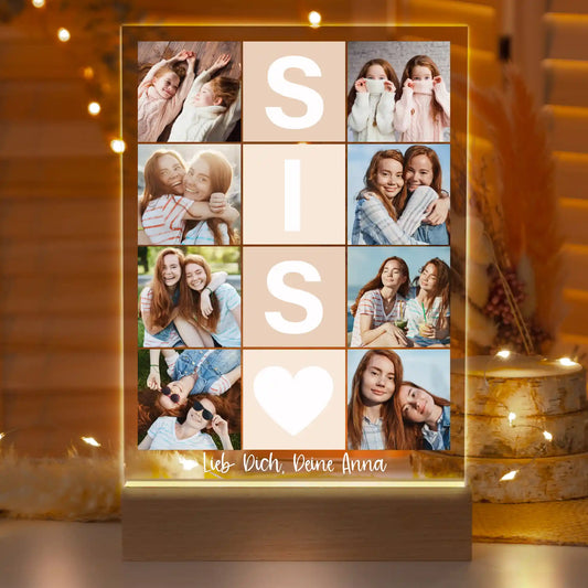 Personalisierte LED-Lampe aus Acrylglas "Fotocollage #4"