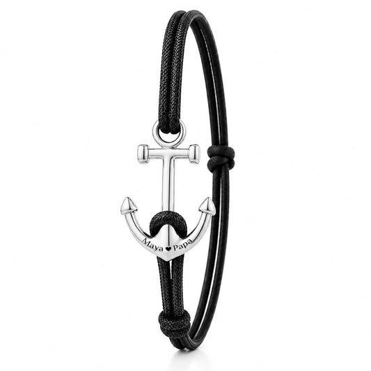 Für Herren: Segeltau-Anker-Armband