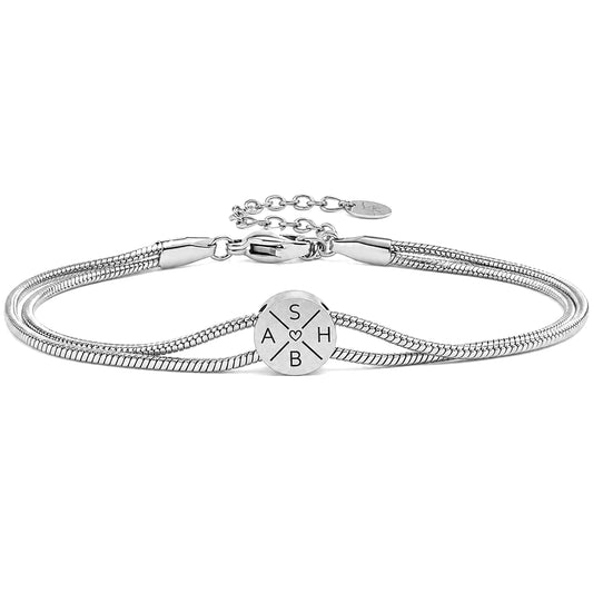 Layering Gravur-Armband für Wunsch-Initialen