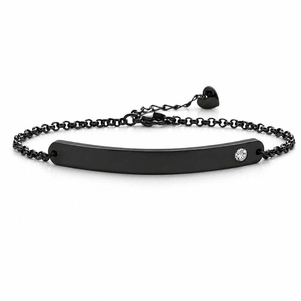 Armband mit individueller Wunschgravur & Kristall