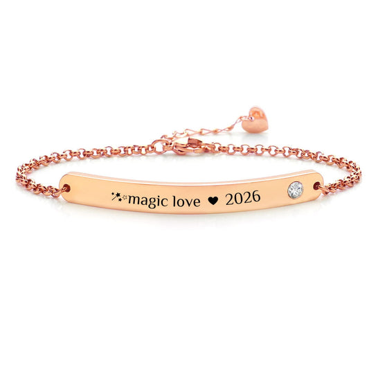 Armband mit individueller Wunschgravur & Kristall