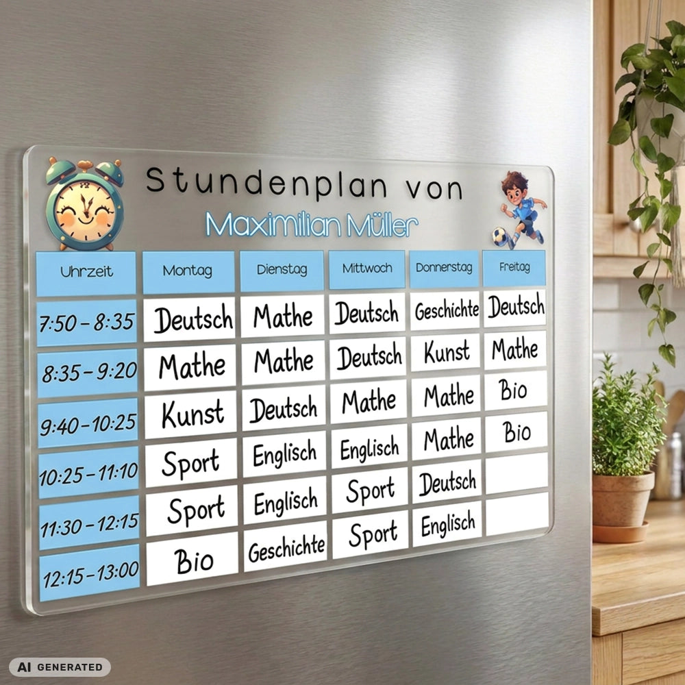 Personalisierter Stundenplan auf Acrylglas "Mein Stundenplan"