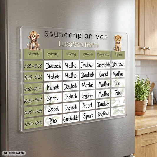 Personalisierter Stundenplan auf Acrylglas "Mein Stundenplan"