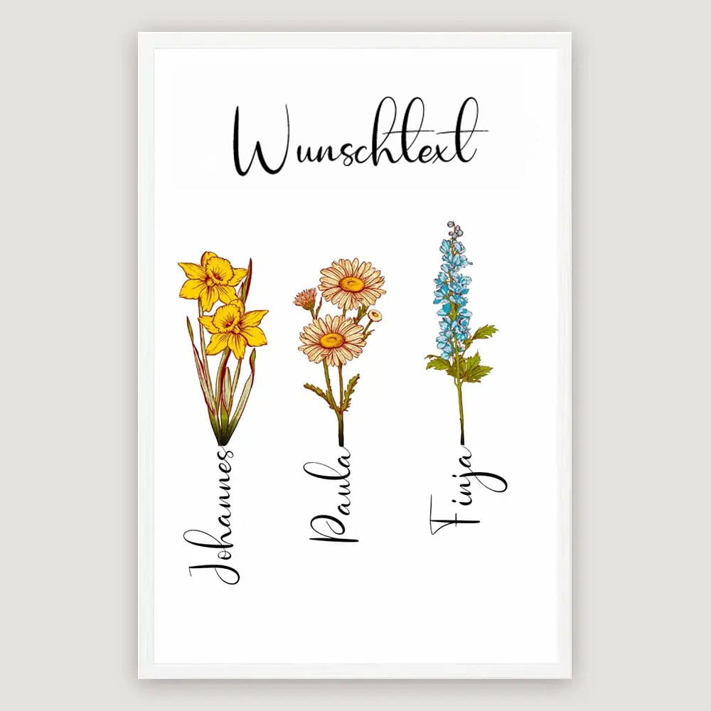 Personalisiertes Poster "Geburtsblume"