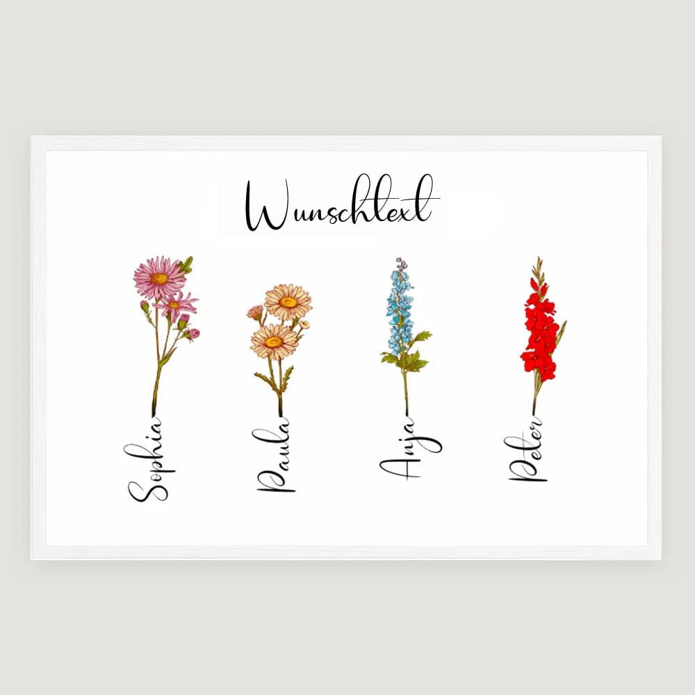 Personalisiertes Poster "Geburtsblume"