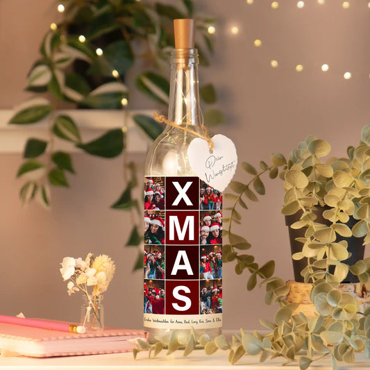 Personalisierte Lichterflasche "Fotocollage #4"